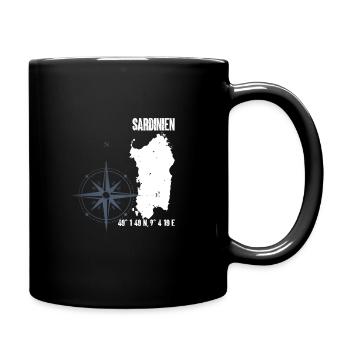 Sardinia Island Coordinates Map Holiday - Full Colour Mug - black - Right