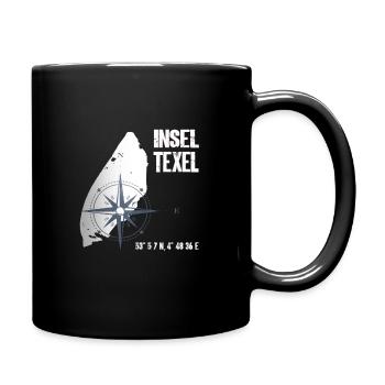 Texel Nordsee Insel Koordinaten Karte Urlaub - Tasse einfarbig - Schwarz - Rechts