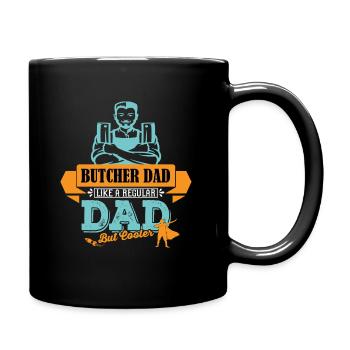 Fleisch Metzger Vater Papa cooler - Tasse einfarbig - Schwarz - Rechts