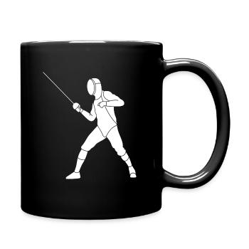 Playing Fencing - Tasse einfarbig - Schwarz - Rechts