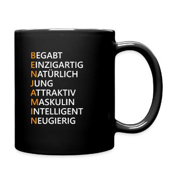 Benjamin Name Geschenk - Tasse einfarbig - Schwarz - Rechts
