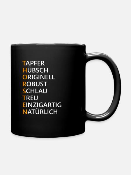 Thorsten Name Geschenk - Tasse einfarbig - Schwarz