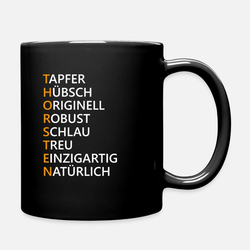 Thorsten Name Geschenk - Tasse einfarbig - Schwarz