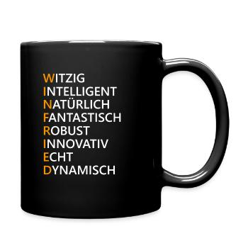 Winfried Name Geschenk - Tasse einfarbig - Schwarz - Rechts