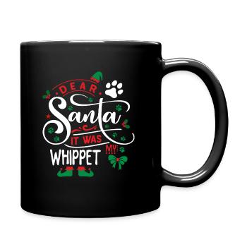 Weihnachten Santa Hunderasse Whippet - Tasse einfarbig - Schwarz - Rechts