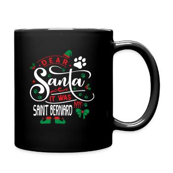 Weihnachten Santa Hunderasse Saint Bernard - Tasse einfarbig - Schwarz - Rechts