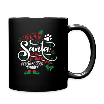 Weihnachten Weihnacht Hund Affen Border Terrier - Tasse einfarbig - Schwarz - Rechts