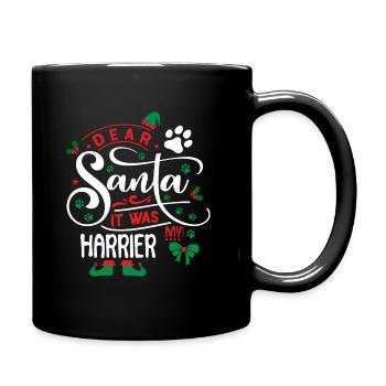 Hund Weihnachten Hunderasse Harrier - Tasse einfarbig - Schwarz - Rechts