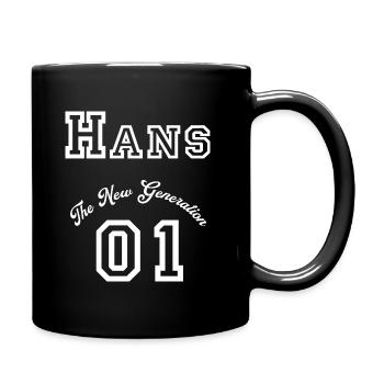 Vorname: Hans - "The New Generation", Weiß - Tasse einfarbig - Schwarz - Rechts