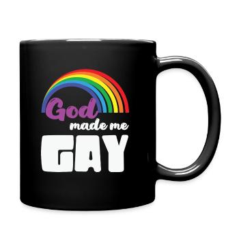 LBGT Flag Gay Pride Dieu humain m’a fait gay - Mug uni - noir - Droite