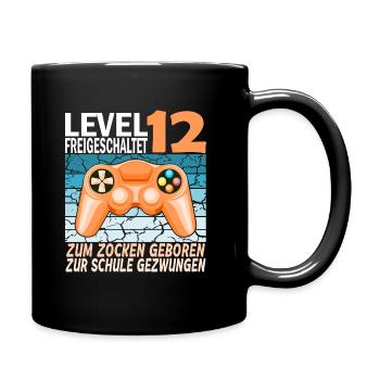 12. Geburtstag Gamer zur Schule gezwungen - Tasse einfarbig - Schwarz - Rechts