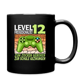 12. Geburtstag Gamer zur Schule gezwungen - Tasse einfarbig - Schwarz - Rechts