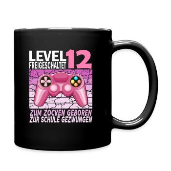 12. Geburtstag Gamer mädchen zur Schule gezwungen - Tasse einfarbig - Schwarz - Rechts