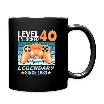 40. Geburtstag Gamer zocken Geburtstjahr 1983 - Tasse einfarbig - Schwarz - Rechts