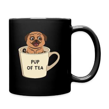 Chien Chiot de thé Carlin Drôle d’animal Jeux de mots - Mug uni - noir - Droite