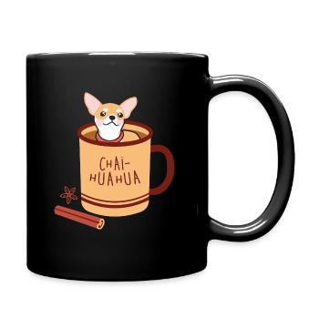 Chai-Huahua Dog Funny Animal Puns - Full Colour Mug - black - Right