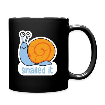 Snailed Snake Funny Animal Puns - Full Colour Mug - black - Right