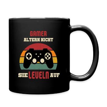 Geburtstag Gaming Gamer Zocker Geschenk - Tasse einfarbig - Schwarz - Rechts