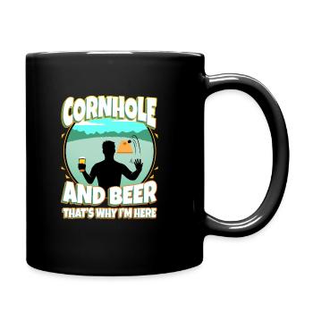 Cornhole and beer thats why im here - Tasse einfarbig - Schwarz - Rechts