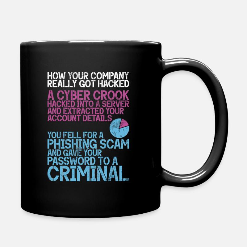 Cyber security hacker hacking - Full Colour Mug - black