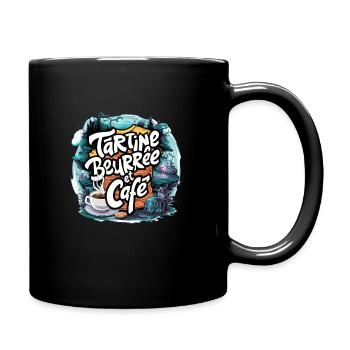 tartine beurrée et café - Mug uni - noir - Droite