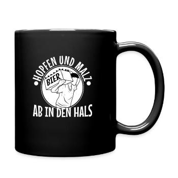 Hops and malt - Full Colour Mug - black - Right