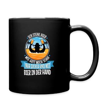 I stand here as God created me. Only thicker - Full Colour Mug - black - Right