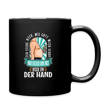 I stand here as God created me. Only thicker - Full Colour Mug - black - Right