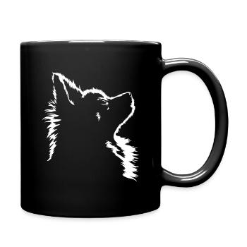 Pomeranian Hund Hunde Zwergspitz Wilsigns - Tasse einfarbig - Schwarz - Rechts