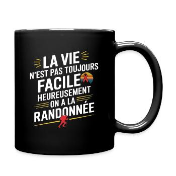 Heureusement on la Randonnée - Mug uni - noir - Droite