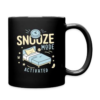 Snooze Mode aktiviert - Lustiges Schlaf-Design - Tasse einfarbig - Schwarz - Rechts