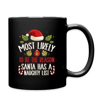 Weihnachten Lustiger Spruch Frech Xmas - Tasse einfarbig - Schwarz - Rechts