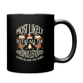Weihnachten Lustiger Spruch Xmas Essen Humor - Tasse einfarbig - Schwarz - Rechts