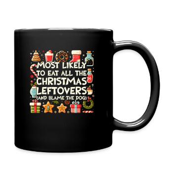 Weihnachten Lustiger Spruch Xmas Essen Humor - Tasse einfarbig - Schwarz - Rechts