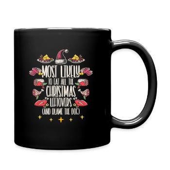 Weihnachten Lustiger Spruch Xmas Essen - Tasse einfarbig - Schwarz - Rechts