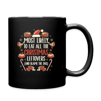 Weihnachten Lustiger Spruch Xmas Essen Humor - Tasse einfarbig - Schwarz - Rechts