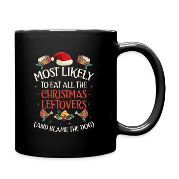 Weihnachten Lustiger Spruch Xmas Essen Humor - Tasse einfarbig - Schwarz - Rechts