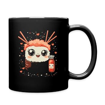 Sushi kawaii - Full Colour Mug - black - Right