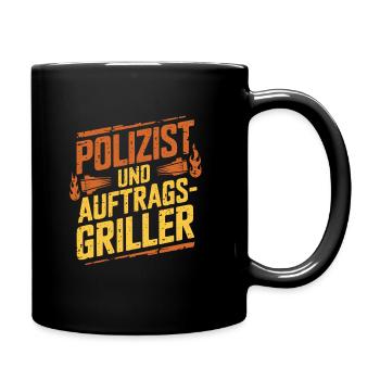 Polizist und Auftragsgriller - Tasse einfarbig - Schwarz - Rechts