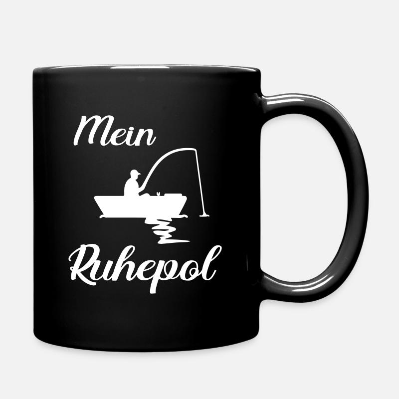 Angler Boot angeln fischen Geschenkidee lustig - Tasse einfarbig - Schwarz