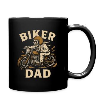 Biker Dad - Gift for Cool Dads with Motorcycle - Full Colour Mug - black - Right