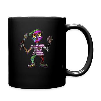 Vibrant Patchwork Creature - Full Colour Mug - black - Right