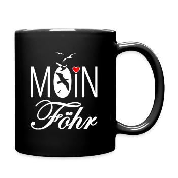 Moin Föhr weiß rot - Tasse einfarbig - Schwarz - Rechts
