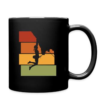 Mountain Mountaineering Climbing Gift Bouldering Retro - Full Colour Mug - black - Right