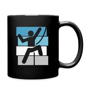 Climbing Bouldering Gift Mountain Climbing Retro - Full Colour Mug - black - Right