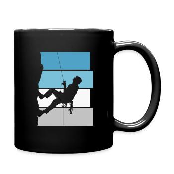 Bouldering Mountaineering Mountain Climbing Retro Gift - Full Colour Mug - black - Right