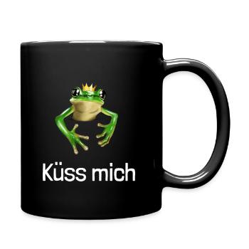 Petite grenouille mignonne - Embrasse-moi - Mug uni - noir - Droite