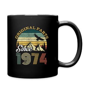 Vintage 1974 74 Birthday Retro Vintage Gift - Full Colour Mug - black - Right