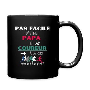 T shirt papa coureur humour papa cadeau - Mug uni - noir - Droite