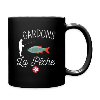 T shirt peche Gardons la pêche humour pêche cadeau - Mug uni - noir - Droite